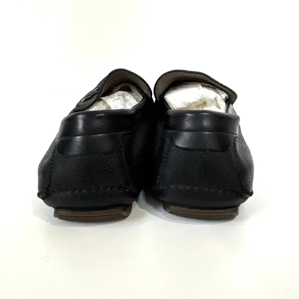 Salvatore FERRAGAMO Grandioso Black Leather Gancini Bit Driving Loafer 10.5 Shoe